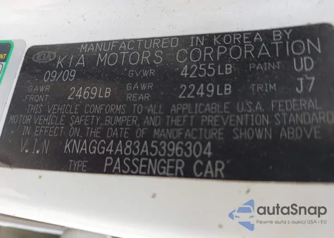 2010 Kia Optima Lx из США, поврежденный, VIN KNAGG4A83A5396304